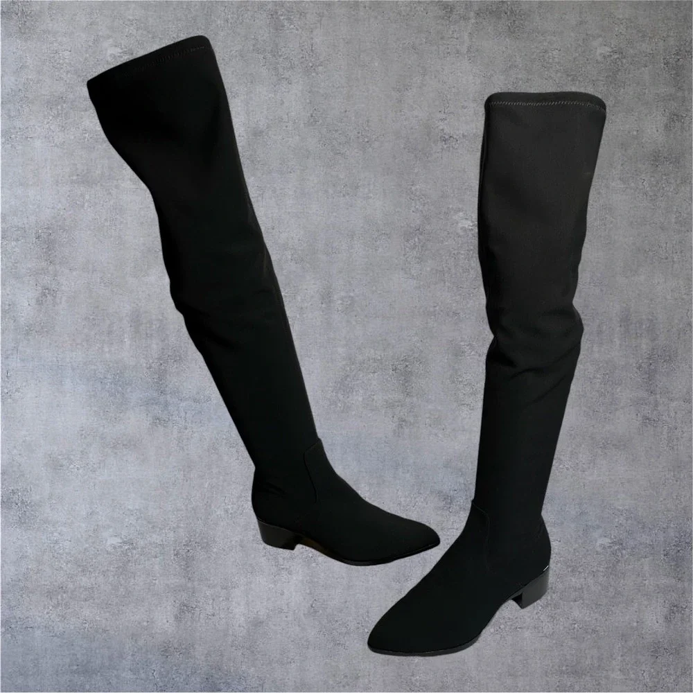 Donald J Pliner Dayle Over The Knee Boots Womens 9.5M Black Stretch
